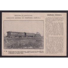 FERROCARRIL CONVOY ESPECIAL TREN DE ENSEÑANZA AGRICOLA RARA ANTIGUA TARJETA POSTAL